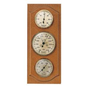 Barometer with Thermometer and Hygrometer, Oak Wood Back 203051 35182543 - Tire pressure gauge