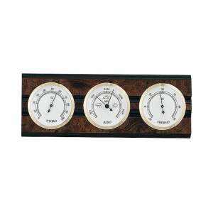 Kombinácia barometra s teplomerom a vlhkomerom, drevená zadná strana 203978
