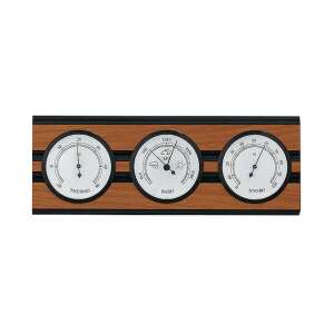 Kombinacija barometra s termometrom i higrometrom na drvenoj poleđini boje trešnje 203974