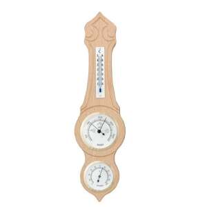 Barometer combination with thermometer and hygrometer, natural wood back panel 203972 35182553 - Tire pressure gauge