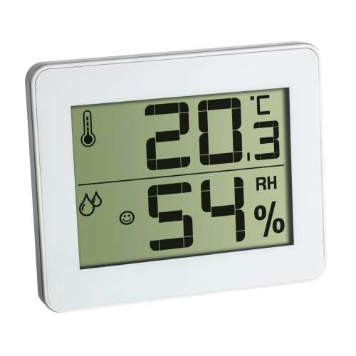 Digital Temperature and Humidity Meter, extra flat design, white, 30.5027.02 35182591