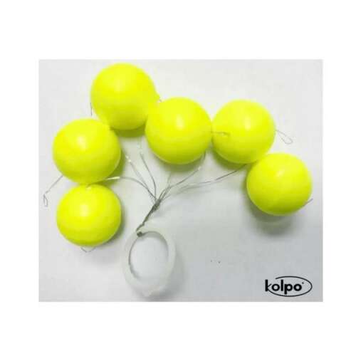Kolpo K-FLOAT sárga lebegtetők horgászáshoz, 6 db-os csomag
