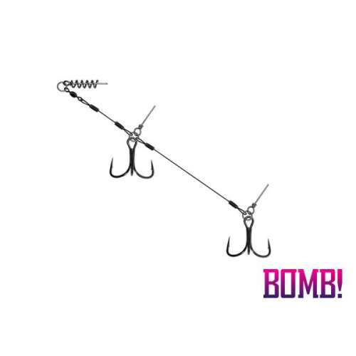 Bomb! Twisto MultiTRAP horgász szerelék két hármashorgal, 12cm hosszú, 18kg terhelhetőség - Rablóhalas aprócikk