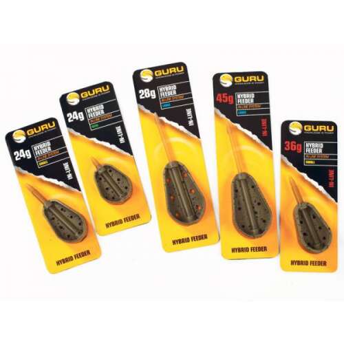 Guru Hybrid Feeder Inline, 24g, 28g, 36g, 45g, horgász etetőkosár, inline etetőkosár, pontyhorgászat, etetőkosár felszerelés - Guru