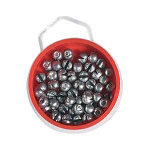 Jaxon puha ólom horgász súlyok, 25g 4-es méretben, piros-fehér tartóban - Etetőkosár & ólom