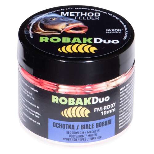 Jaxon Robak Duo Vérkukac/Légylárva 10mm Method Feeder Csalétek - Wafter