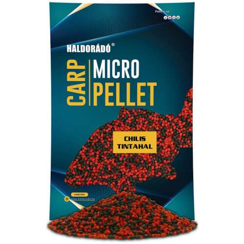 Haldorádó Carp Micro Pellet Chilis Tintahal, vörös és fekete ponty mikro pelletek horgászatra - Etető pellet