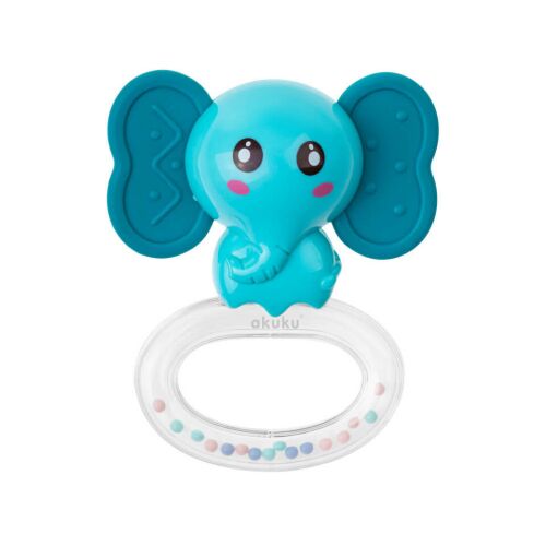 Akuku Elefánt Baba Rágóka Csörgő Gyöngyökkel