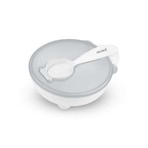 Okuku Baby Schüssel mit Deckel und Löffel, Weiß - Füttern