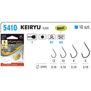 Kamatsu Keiryu K-029 риболовни куки, размер 6, 10 броя - Предварително завързана кука