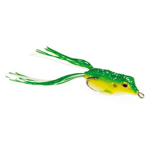 Jaxon Magic Fish Frog műcsali, 3.8cm, 6g, zöld és sárga béka horgászcsali - Gumicsali és twister