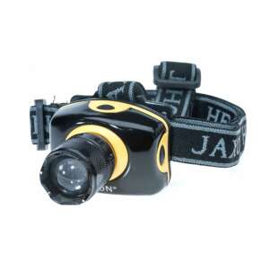 Jaxon kerek LED fejlámpá 5 LED-del, 3 db AAA elemmel összekapcsolva (nem tartozék) - Jaxon