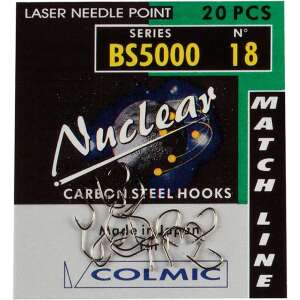 Nuclear BS5000 sorozat 18-as Match Line szénacél horgok, 20 darab - Feeder & pontyozó horog