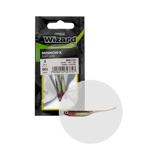 Wizard Minnow-X puha csalik 001 színben, 2 db/csomag, horgászcsali - Gumicsali és twister