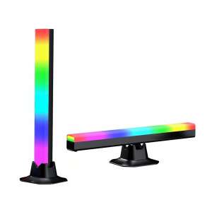 2 db AxaCube intelligens led lámpa játékhoz, környezeti megvilágításhoz, RGB-hez, hangszinkronizáláshoz, fényjátékhoz, bluetoothhoz, időzítőhöz, távirányítóhoz és dedikált alkalmazáshoz, USB csatlakozáshoz