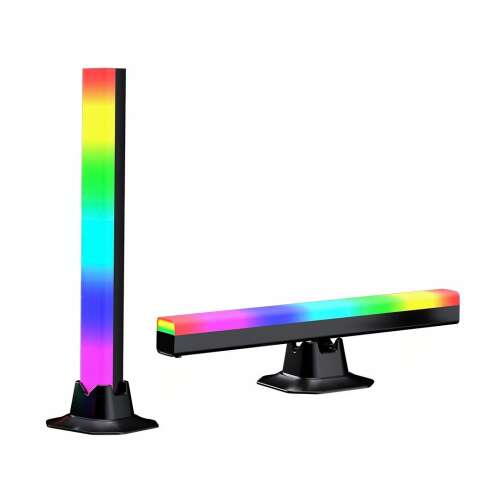 2 db AxaCube intelligens led lámpa játékhoz, környezeti megvilágításhoz, RGB-hez, hangszinkronizáláshoz, fényjátékhoz, bluetoothhoz, időzítőhöz, távirányítóhoz és dedikált alkalmazáshoz, USB csatlakozáshoz