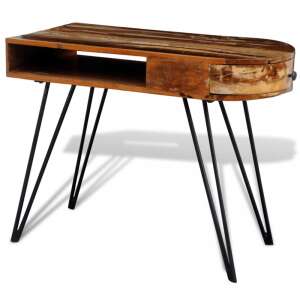 Tömör újrahasznosított fa íróasztal vas lábakkal 92776804 