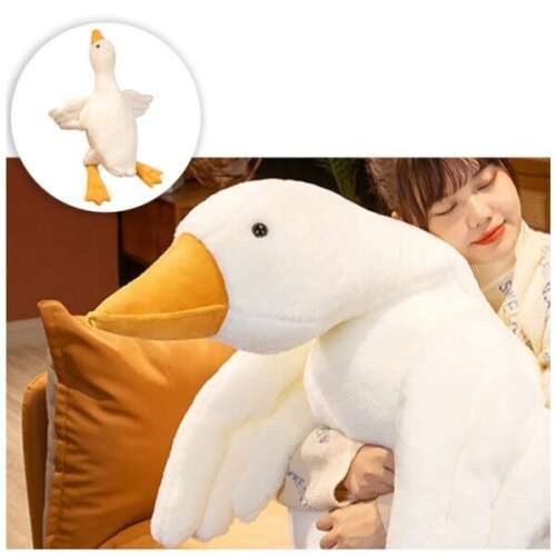 Fehér plüss liba játék, 50 cm, puha és ölelhető, tökéletes gyerekeknek