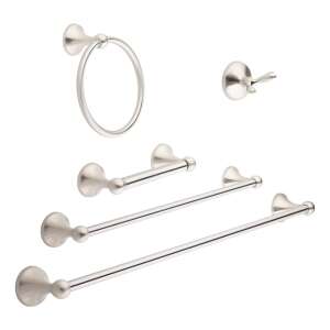Set accesorii pentru baie AmazonBasics, 5 piese, nikel satinat 92782614 - Accesorii baie