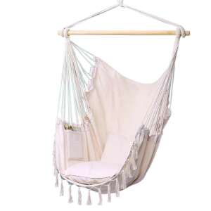 Bézs függőszék párnával és rojtokkal, Puerto márka - Leziter