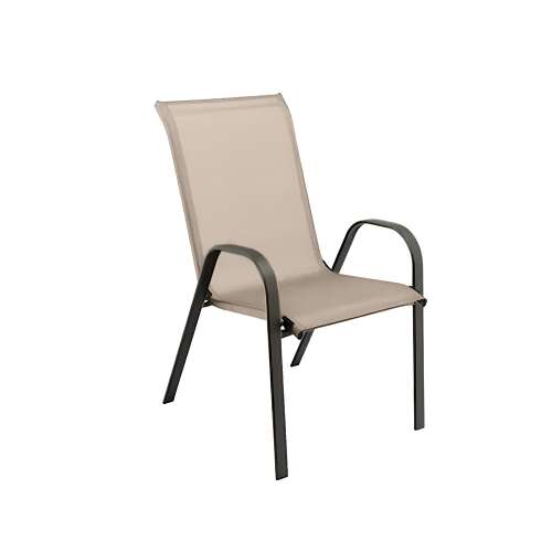 Beige Como Gartenstuhl mit Stahlgestell