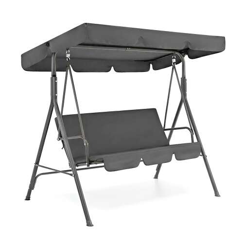 Serenita szara huśtawka ogrodowa z baldachimem, wygodne miejsce do siedzenia na zewnątrz