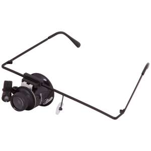 Levenhuk Zeno Vizor G1 nagyító szemüveg LED világítással, 20x nagyítás, fekete keret - Levenhuk