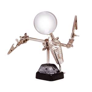 Levenhuk Zeno Refit ZF11 nagyító csipeszekkel, 4x nagyítás, 60 mm-es lencse, fém állvány, krokodil csipeszek, forrasztópáka tartó - Levenhuk