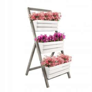Stand de flori din lemn Stand #alb-gri 92794427 Standuri de flori