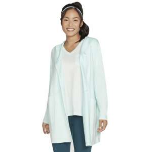 Skechers Restful Hoodigan W03JA82AQUA női kapucnis kardigán akvamarin színben - Női pulóver