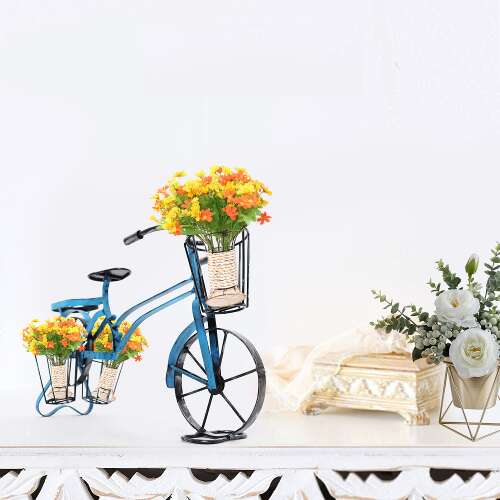 Blumentopf in Form eines Fahrrads RETRO, schwarz/blau, ALBO 36166403