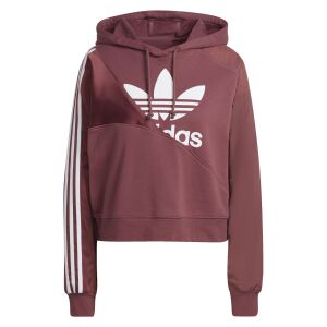 Adidas Trefoil women's maroon hoodie with white stripes and logo. - Adidas Women's Sweater