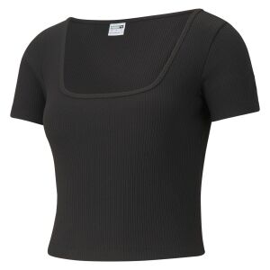 Puma Classics Ribbed Slim Fit T-Shirt 53161101 Women's Black XXS 131377593 - Puma