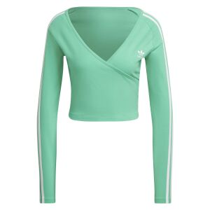Adidas Originals green crop top with three stripes - Adidas Women's Sweater