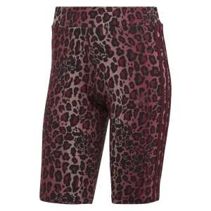 Adidas BIKE LEGGINGS női leggings leopárdmintával, bordó színben - Női leggings