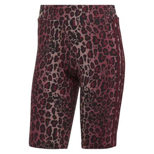 Adidas BIKE LEGGINGS női leggings leopárdmintával, bordó színben