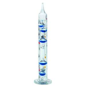 Galilei thermometer, blue, 28cm, 5 balls, room temperature - Room Thermometer