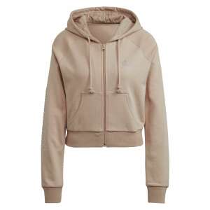 Adidas women's beige cropped hoodie with zipper - Adidas Women's Sweater