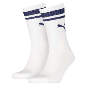 Puma Crew Heritage Stripe 2-pack socks for men and women, white with blue stripes - Puma