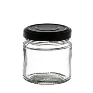 Glass jar with black lid, 106ml - Food storage