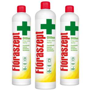 3 pack Flóraszept Otthon disinfectant liquid cleaner, lemon scent, 1L - General cleaner