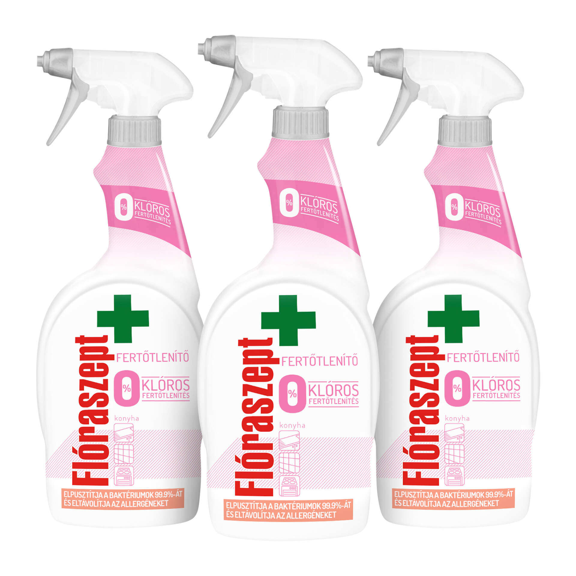 E-shop Flóraszept Kuchynský dezinfekčný sprej bez chlóru 3x700ml