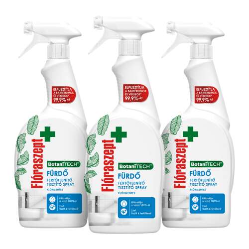 3er Pack Flóraszept Botanitech Badezimmer Desinfektions-Reinigungsspray, 700ml pro Flasche, chlorfrei, tötet 99,9% der Bakterien und Viren