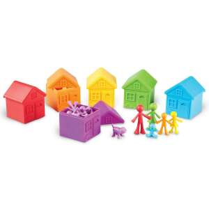 Learning Resources All About Me Sorting Neighborhood Set, colorful houses and family figures, preschool toy - Learning Resources