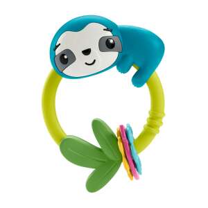 Fisher-Price Clack & Click Sloth, jucărie pentru bebeluși, zornăitoare,  mușcătură, leneș, junglă, animal, bebeluș, sugar, copil mic, jucărie de dezvoltare - Mattel