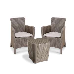 Trenton Balcony Set Cappuccino Gartenmöbel-Set mit zwei Stühlen und einem Tisch - Gartengarnituren