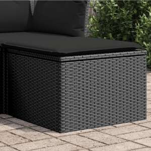 vidaXL fekete polyrattan kerti szék párnával 55 x 55 x 37 cm 92859018 
