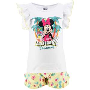 Лятно сет от 2 части Disney Minnie Mouse, бяла тениска с щампа на Мики Маус и жълти шорти с щампа на ананас, за момичета - Бебе & Малко дете
