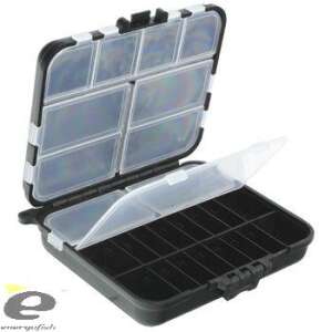 Fekete 26 rekeszes horgos doboz átlátszó fedéllel, ideális horgok és horgászfelszerelés rendezéséhez - Horgász doboz & láda