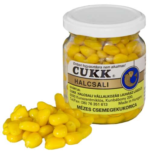 Cukk Mézes Csemegekukorica, 125g-os üvegben, pontyhorgászatra - Szemes horogravaló